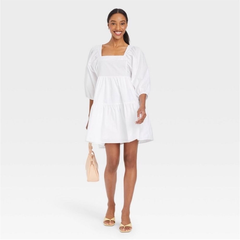 Puff Sleeve A-line Dress